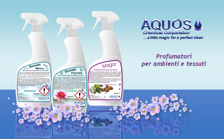 Aquos presenta i nuovi packaging dei profumatori per ambienti e tessuti